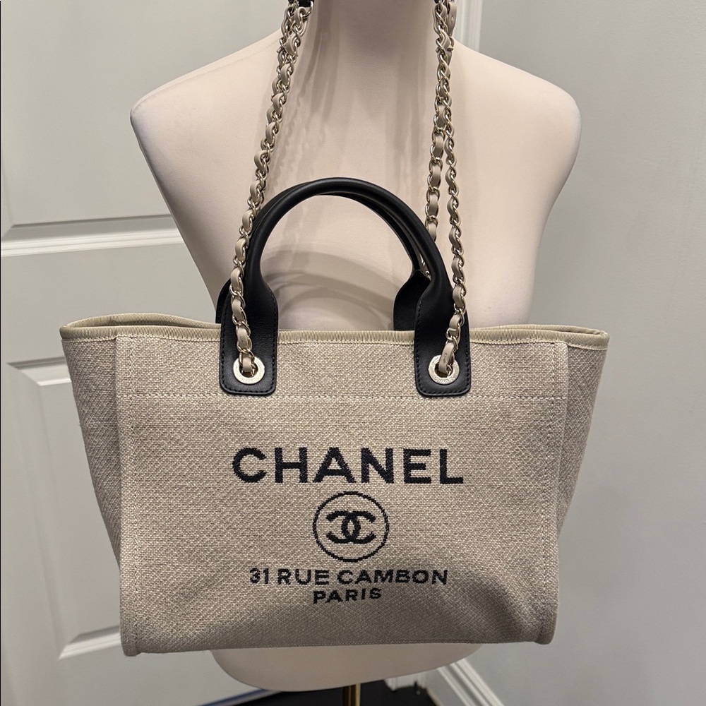 Chanel Cream and Black Tote Bag Set - Picture 2 of 8